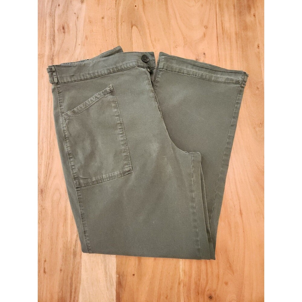 Lucky Brand Olive Green High-Rise Button-Fly Utility Pants Women's Size 28 EUC